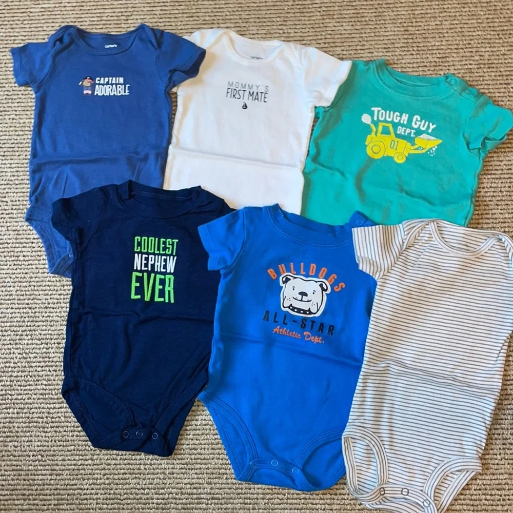 6 - Carter’s short sleeve 9 month onesies